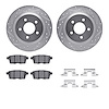 7512-54190 Drilled/Slotted Brake Rotors w/5000 Advanced Brake Pads Kit & Hardware [Silver], 2007-2010 Ford/Lincoln/Mercury/Mazda - image 1
