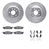 7512-54204 Drilled/Slotted Brake Rotors w/5000 Advanced Brake Pads Kit & Hardware [Silver], 2011-2019 Ford/Lincoln/Mercury/Mazda - image 1