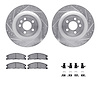 7512-54209 Drilled/Slotted Brake Rotors w/5000 Advanced Brake Pads Kit & Hardware [Silver], 2013-2019 Ford/Lincoln/Mercury/Mazda - image 1