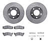 7512-54219 Drilled/Slotted Brake Rotors w/5000 Advanced Brake Pads Kit & Hardware [Silver], 1975-1979 Ford/Lincoln/Mercury/Mazda - image 1