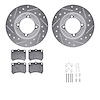 7512-54222 Drilled/Slotted Brake Rotors w/5000 Advanced Brake Pads Kit & Hardware [Silver], 1988-1993 Ford/Lincoln/Mercury/Mazda - image 1