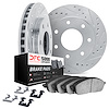 7512-54224 Drilled/Slotted Brake Rotors w/5000 Advanced Brake Pads Kit & Hardware [Silver], 2010-2014 Ford/Lincoln/Mercury/Mazda - image 1