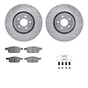 7512-54226 Drilled/Slotted Brake Rotors w/5000 Advanced Brake Pads Kit & Hardware [Silver], 2014-2019 Ford/Lincoln/Mercury/Mazda - image 1
