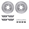 7512-54229 Drilled/Slotted Brake Rotors w/5000 Advanced Brake Pads Kit & Hardware [Silver], 2018-2021 Ford/Lincoln/Mercury/Mazda - image 1