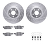 7512-54233 Drilled/Slotted Brake Rotors w/5000 Advanced Brake Pads Kit & Hardware [Silver], 2015-2020 Ford/Lincoln/Mercury/Mazda - image 1