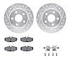 7512-54318 Drilled/Slotted Brake Rotors w/5000 Advanced Brake Pads Kit & Hardware [Silver], 1993-2005 Ford/Lincoln/Mercury/Mazda - image 1