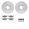 7512-54377 Drilled/Slotted Brake Rotors w/5000 Advanced Brake Pads Kit & Hardware [Silver], 2000-2004 Ford/Lincoln/Mercury/Mazda - image 1