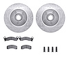 7512-55000 Drilled/Slotted Brake Rotors w/5000 Advanced Brake Pads Kit & Hardware [Silver], 1987-1992 Ford/Lincoln/Mercury/Mazda - image 1