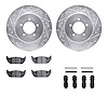 7512-55006 Drilled/Slotted Brake Rotors w/5000 Advanced Brake Pads Kit & Hardware [Silver], 2003-2005 Ford/Lincoln/Mercury/Mazda - image 1