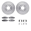 7512-55007 Drilled/Slotted Brake Rotors w/5000 Advanced Brake Pads Kit & Hardware [Silver], 2003-2005 Ford/Lincoln/Mercury/Mazda - image 1