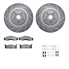 7512-55037 Drilled/Slotted Brake Rotors w/5000 Advanced Brake Pads Kit & Hardware [Silver], 1970-1972 Ford/Lincoln/Mercury/Mazda - image 1
