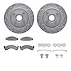7512-55046 Drilled/Slotted Brake Rotors w/5000 Advanced Brake Pads Kit & Hardware [Silver], 1974-1980 Ford/Lincoln/Mercury/Mazda - image 1