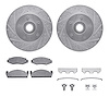 7512-55052 Drilled/Slotted Brake Rotors w/5000 Advanced Brake Pads Kit & Hardware [Silver], 1974-1980 Ford/Lincoln/Mercury/Mazda - image 1