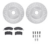 7512-55055 Drilled/Slotted Brake Rotors w/5000 Advanced Brake Pads Kit & Hardware [Silver], 1978-1978 Ford/Lincoln/Mercury/Mazda - image 1