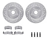 7512-55060 Drilled/Slotted Brake Rotors w/5000 Advanced Brake Pads Kit & Hardware [Silver], 1982-1993 Ford/Lincoln/Mercury/Mazda - image 1
