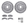 7512-55063 Drilled/Slotted Brake Rotors w/5000 Advanced Brake Pads Kit & Hardware [Silver], 1979-1981 Ford/Lincoln/Mercury/Mazda - image 1