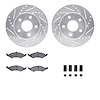 7512-55082 Drilled/Slotted Brake Rotors w/5000 Advanced Brake Pads Kit & Hardware [Silver], 1986-1992 Ford/Lincoln/Mercury/Mazda - image 1