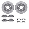 7512-55117 Drilled/Slotted Brake Rotors w/5000 Advanced Brake Pads Kit & Hardware [Silver], 1990-1992 Ford/Lincoln/Mercury/Mazda - image 1