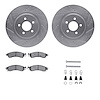 7512-55135 Drilled/Slotted Brake Rotors w/5000 Advanced Brake Pads Kit & Hardware [Silver], 1994-2004 Ford/Lincoln/Mercury/Mazda - image 1