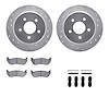7512-56006 Drilled/Slotted Brake Rotors w/5000 Advanced Brake Pads Kit & Hardware [Silver], 1996-2002 Ford/Lincoln/Mercury/Mazda - image 1