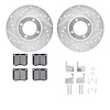 7512-56011 Drilled/Slotted Brake Rotors w/5000 Advanced Brake Pads Kit & Hardware [Silver], 1970-1977 Ford/Lincoln/Mercury/Mazda - image 1