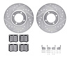 7512-56012 Drilled/Slotted Brake Rotors w/5000 Advanced Brake Pads Kit & Hardware [Silver], 1970-1977 Ford/Lincoln/Mercury/Mazda - image 1