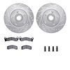 7512-56034 Drilled/Slotted Brake Rotors w/5000 Advanced Brake Pads Kit & Hardware [Silver], 1981-1991 Ford/Lincoln/Mercury/Mazda - image 1