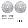 7512-56036 Drilled/Slotted Brake Rotors w/5000 Advanced Brake Pads Kit & Hardware [Silver], 1979-1991 Ford/Lincoln/Mercury/Mazda - image 1
