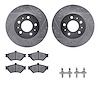 7512-56058 Drilled/Slotted Brake Rotors w/5000 Advanced Brake Pads Kit & Hardware [Silver], 1995-1997 Ford/Lincoln/Mercury/Mazda - image 1