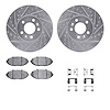 7512-56085 Drilled/Slotted Brake Rotors w/5000 Advanced Brake Pads Kit & Hardware [Silver], 1998-2002 Ford/Lincoln/Mercury/Mazda - image 1