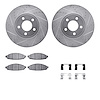 7512-56109 Drilled/Slotted Brake Rotors w/5000 Advanced Brake Pads Kit & Hardware [Silver], 2003-2011 Ford/Lincoln/Mercury/Mazda - image 1