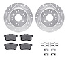 7512-58012 Drilled/Slotted Brake Rotors w/5000 Advanced Brake Pads Kit & Hardware [Silver], 2004-2008 Acura/Honda, Position: Rea - image 1