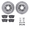 7512-58016 Drilled/Slotted Brake Rotors w/5000 Advanced Brake Pads Kit & Hardware [Silver], 1999-2001 Acura/Honda, Position: Rea - image 1