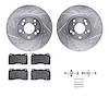 7512-58025 Drilled/Slotted Brake Rotors w/5000 Advanced Brake Pads Kit & Hardware [Silver], 2004-2008 Acura/Honda, Position: Fro - image 1