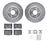 7512-58026 Drilled/Slotted Brake Rotors w/5000 Advanced Brake Pads Kit & Hardware [Silver], 2005-2012 Acura/Honda, Position: Fro - image 1