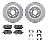 7512-58028 Drilled/Slotted Brake Rotors w/5000 Advanced Brake Pads Kit & Hardware [Silver], 2005-2012 Acura/Honda, Position: Rea - image 1