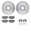 7512-58029 Drilled/Slotted Brake Rotors w/5000 Advanced Brake Pads Kit & Hardware [Silver], 2009-2014 Acura/Honda, Position: Rea - image 1
