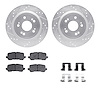 7512-58030 Drilled/Slotted Brake Rotors w/5000 Advanced Brake Pads Kit & Hardware [Silver], 2014-2020 Acura/Honda, Position: Rea - image 1