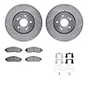 7512-58032 Drilled/Slotted Brake Rotors w/5000 Advanced Brake Pads Kit & Hardware [Silver], 2014-2016 Acura/Honda, Position: Fro - image 1