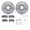 7512-58033 Drilled/Slotted Brake Rotors w/5000 Advanced Brake Pads Kit & Hardware [Silver], 2014-2016 Acura/Honda, Position: Rea - image 1