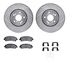 7512-58036 Drilled/Slotted Brake Rotors w/5000 Advanced Brake Pads Kit & Hardware [Silver], 2015-2020 Acura/Honda, Position: Fro - image 1