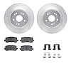 7512-58038 Drilled/Slotted Brake Rotors w/5000 Advanced Brake Pads Kit & Hardware [Silver], 2015-2020 Acura/Honda, Position: Rea - image 1