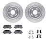 7512-58039 Drilled/Slotted Brake Rotors w/5000 Advanced Brake Pads Kit & Hardware [Silver], 2017-2020 Acura/Honda, Position: Rea - image 1