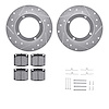 7512-59000 Drilled/Slotted Brake Rotors w/5000 Advanced Brake Pads Kit & Hardware [Silver], 1975-1979 Acura/Honda, Position: Fro - image 1
