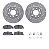 7512-59004 Drilled/Slotted Brake Rotors w/5000 Advanced Brake Pads Kit & Hardware [Silver], 1984-1985 Acura/Honda, Position: Fro - image 1