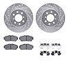 7512-59013 Drilled/Slotted Brake Rotors w/5000 Advanced Brake Pads Kit & Hardware [Silver], 1993-2001 Acura/Honda, Position: Fro - image 1