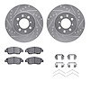 7512-59015 Drilled/Slotted Brake Rotors w/5000 Advanced Brake Pads Kit & Hardware [Silver], 2003-2008 Acura/Honda, Position: Fro - image 1