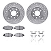 7512-59016 Drilled/Slotted Brake Rotors w/5000 Advanced Brake Pads Kit & Hardware [Silver], 2009-2014 Acura/Honda, Position: Fro - image 1