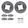 7512-59019 Drilled/Slotted Brake Rotors w/5000 Advanced Brake Pads Kit & Hardware [Silver], 1990-1993 Acura/Honda, Position: Fro - image 1