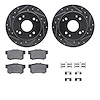 7512-59021 Drilled/Slotted Brake Rotors w/5000 Advanced Brake Pads Kit & Hardware [Silver], 1992-1997 Acura/Honda, Position: Rea - image 1